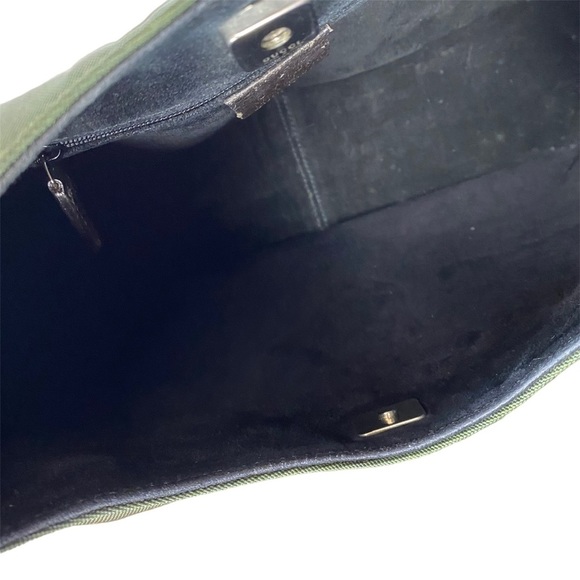 GUCCI Green Bamboo Handle Nylon Shoulder Bag Y2K Vintage Tom Ford - Picture 6 of 11